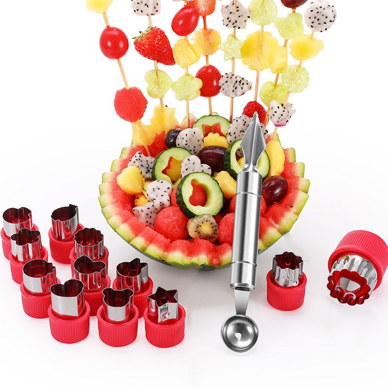 爆款挖球器挖球勺子切西瓜神器抖音蝴蝶面模具分割器水果拼盘工具