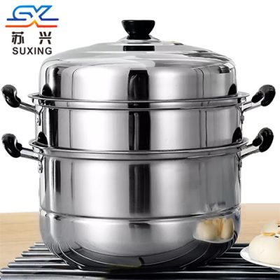 苏兴蒸锅不锈钢加厚三层火锅3层二层多层蒸笼电磁炉锅具26cm-30cm