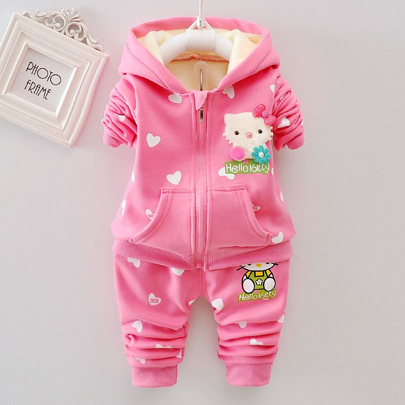 Girls' extra heavy autumn and winter sweater set 1-4 years old baby children's thickened winter clothes girls' autumn two piece sets