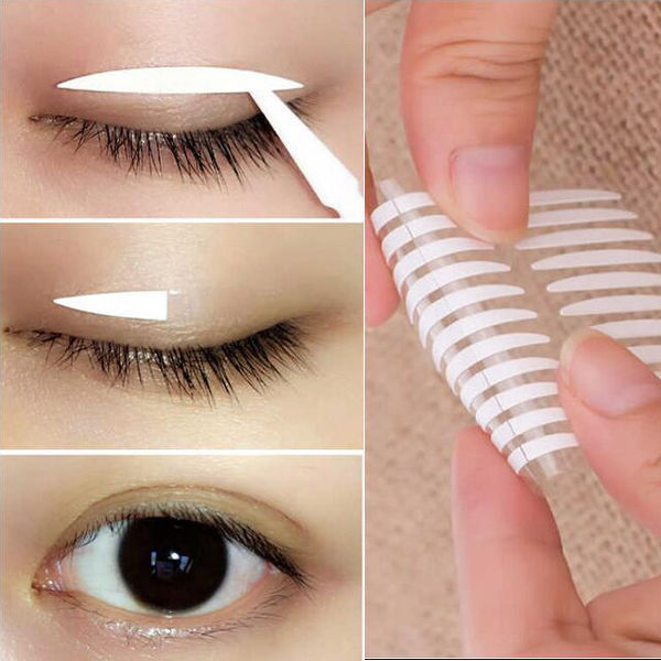 Tiktok, double skin, invisible fiber bar, double sided transparent, waterproof, sticky, natural, lasting, beauty eye paste.