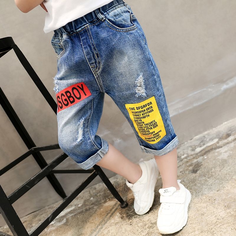 Boys' jeans pants children's wear shorts 2020 summer children's Capris
