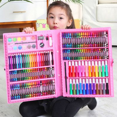 7330/儿童水彩笔绘画套装送画本礼盒画笔蜡笔幼儿园礼物小学生美术用品