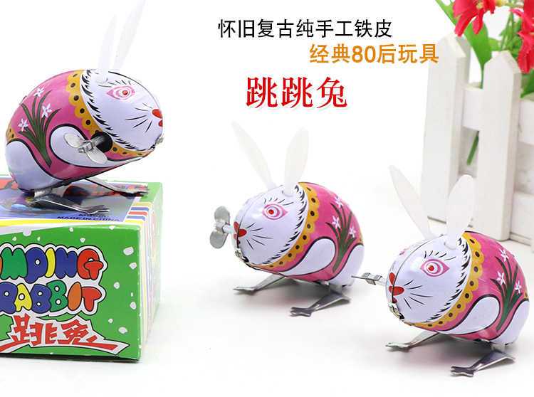 经典传统怀旧铁皮青蛙兔子公鸡老鼠玩具儿童