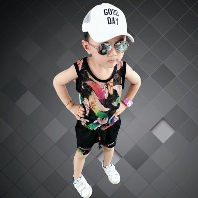 男童背心套装夏季儿童2018新款帅气夏装中小童男宝宝洋气套装潮装
