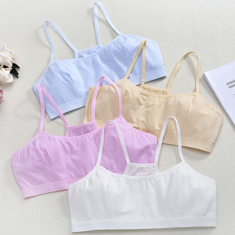 Girls' underwear student development period 14-year-old small vest no steel ring middle and large girls' 16 pure cotton bra summer thin