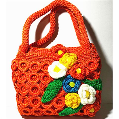 【成品】手工勾圈圈包包毛线包手提包空心线编织女包手机包零钱包