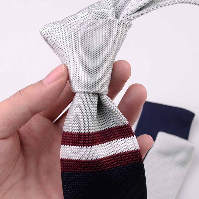 时尚个性平头型针织领带礼盒装 结婚领带毛线领带英伦风领呔小细