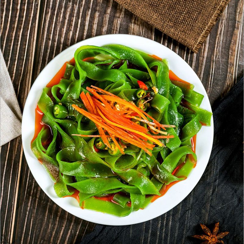 汉中菠菜粉皮 纯手工绿粉皮凉拌菜食材干货菠菜宽粉凉皮200克/包【2月