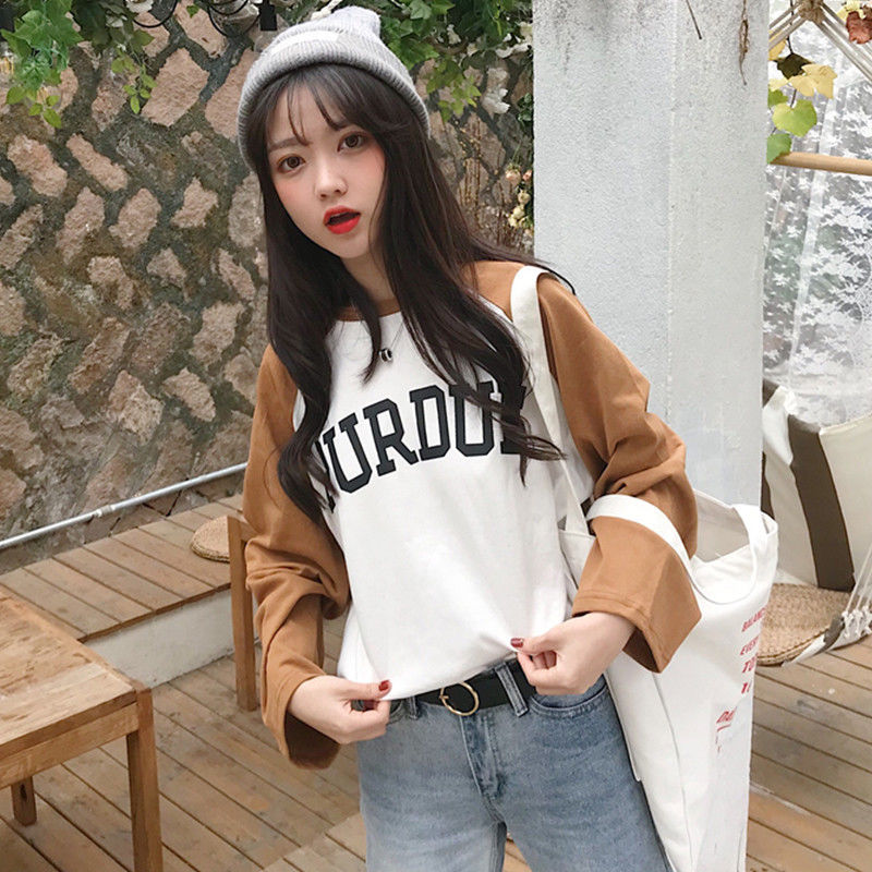 Spring and autumn new style of women's clothes with autumn clothes and long sleeve T-shirt for female students