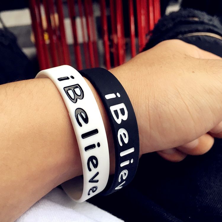 杜兰特i believe励志橡胶手环欧美潮人硅胶运动篮球球星手腕带男