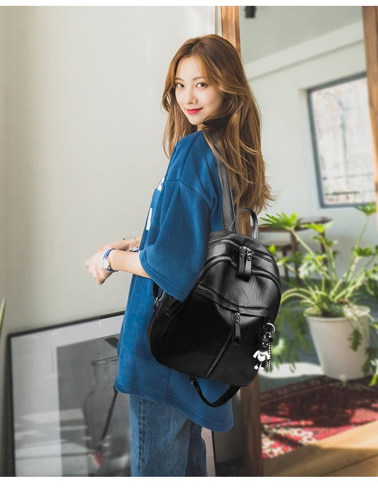 【新款女韩版时尚双肩】包时尚学院风大容量学生妈咪背包