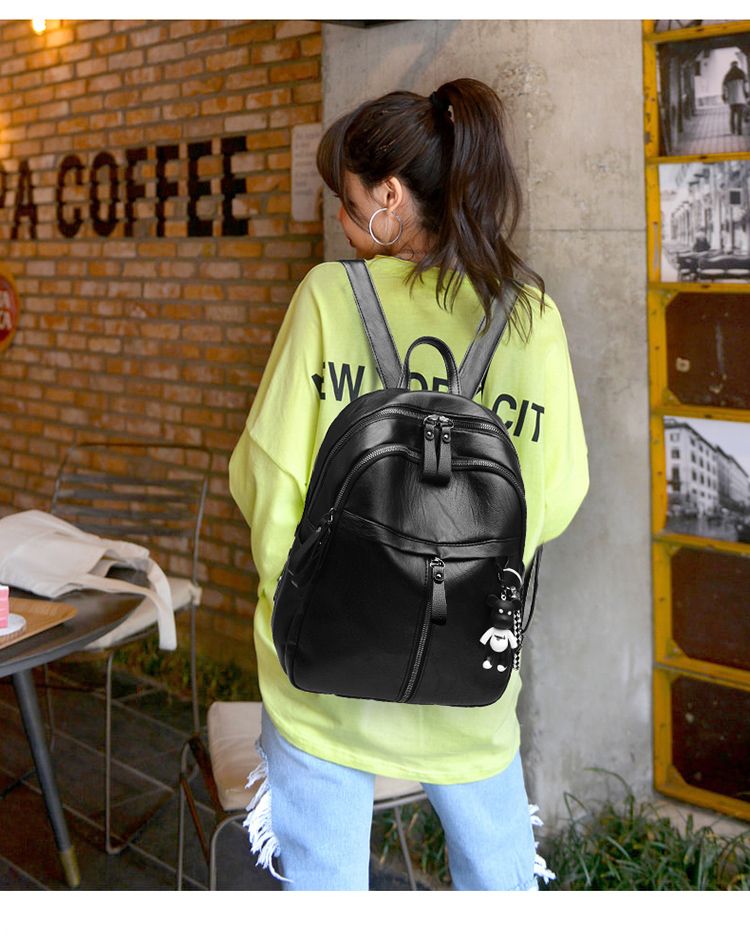 【新款女韩版时尚双肩】包时尚学院风大容量学生妈咪背包