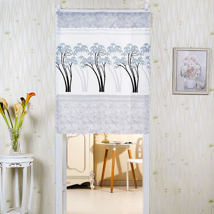 卧室布艺半截隔断打孔帘子厨房门门帘