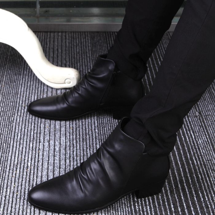 Men's Martin Boots Leather British Style Elevated Formal Shoes_voghion.com