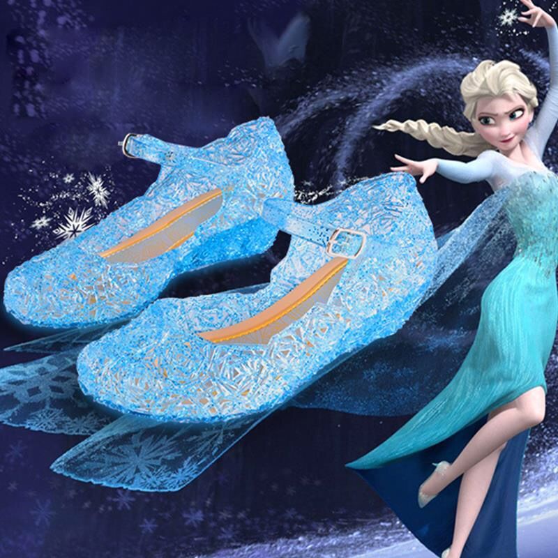 Snow and ice princess shoes autumn summer girl sandals children's high heels Cinderella crystal shoes