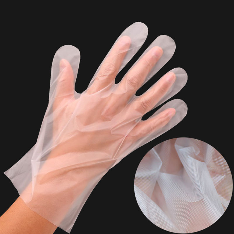 Thickened disposable gloves CPE extra thick food catering transparent plastic baking crawfish gloves
