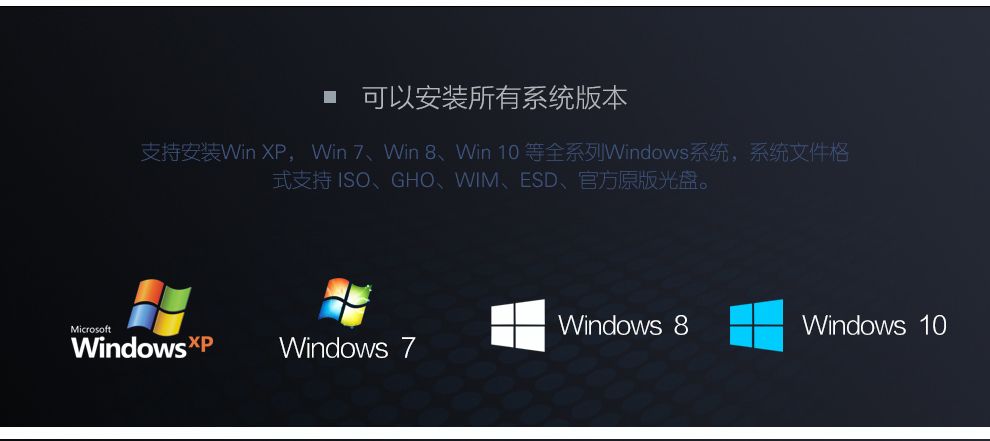 电脑一键重装系统U盘WI7旗舰版安装W8/w10双启动专业装机PE优盘xp