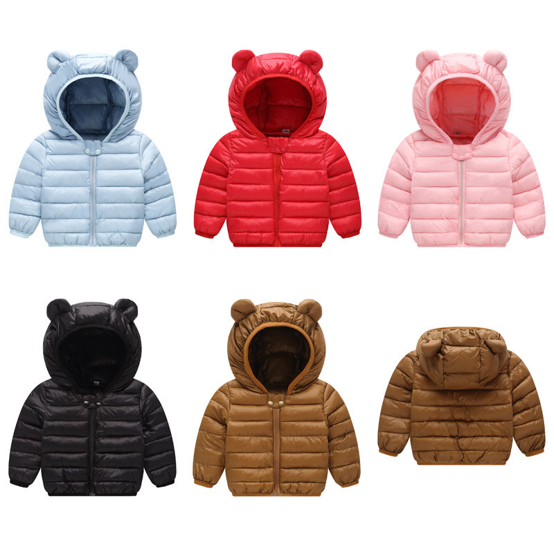 Autumn and winter baby cotton padded jacket boys and girls light down cotton padded jacket warm little girl baby cotton padded jacket