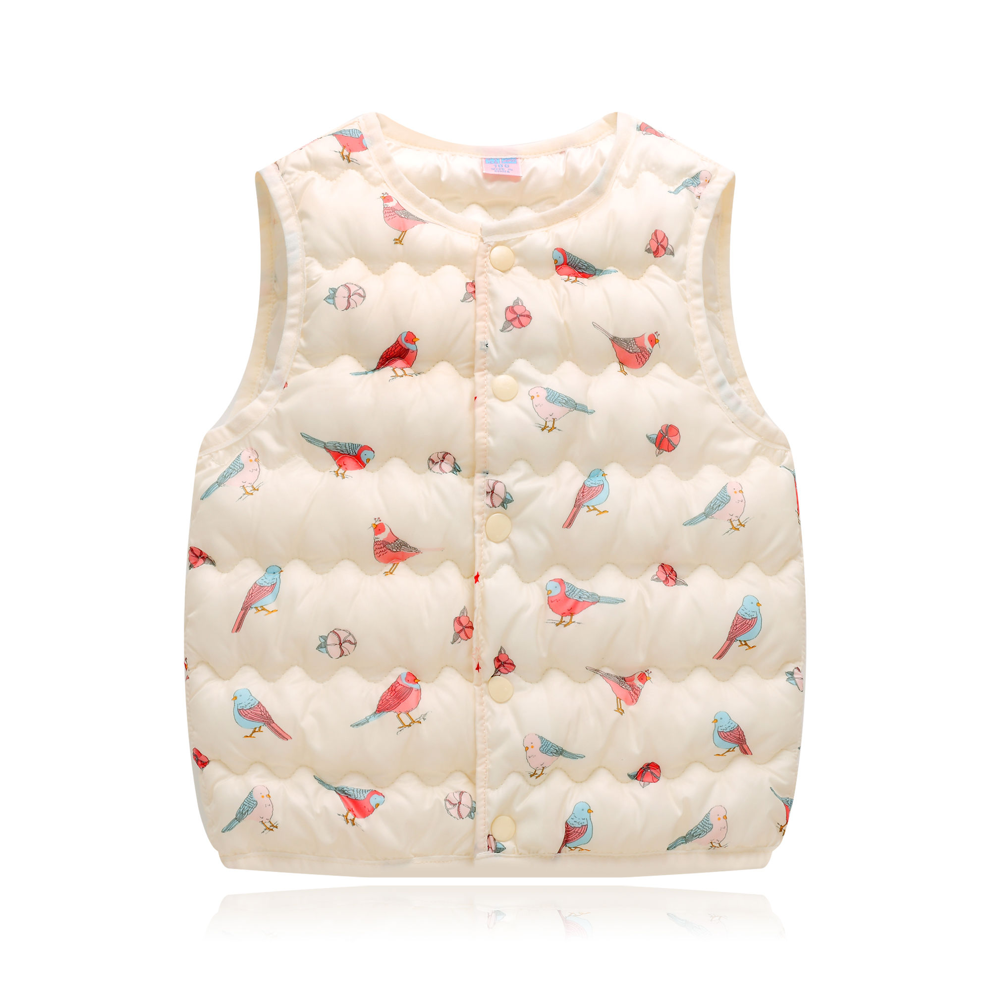 New style of children's down cotton vest on both sides for boys and girls with thickened warm vest for children