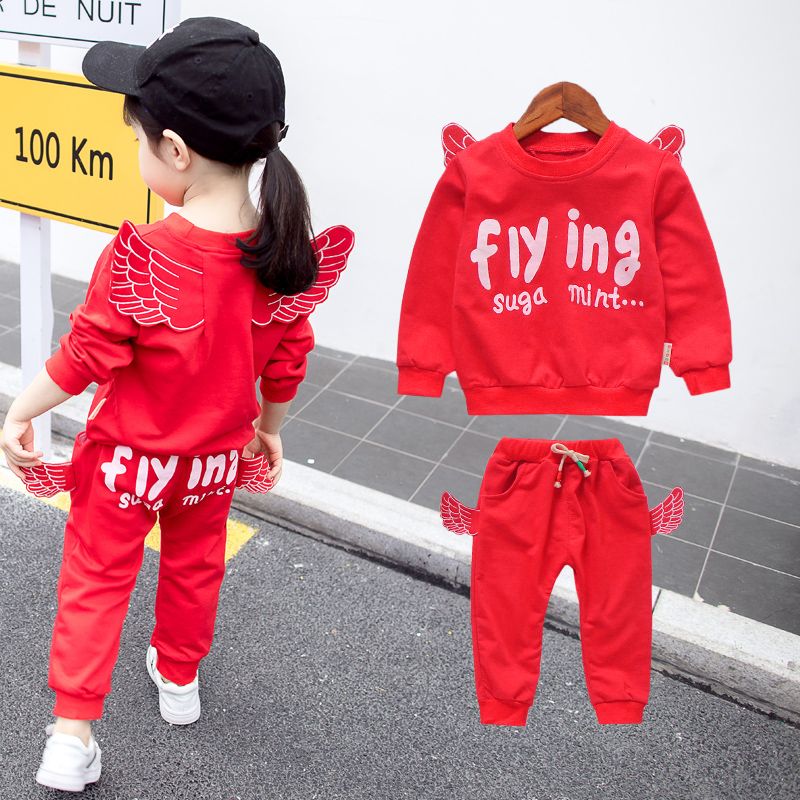 2020 new girls' spring and autumn clothes children's long sleeve suits baby children's foreign style clothes 1-3 years old 4 girls' Baby Trend