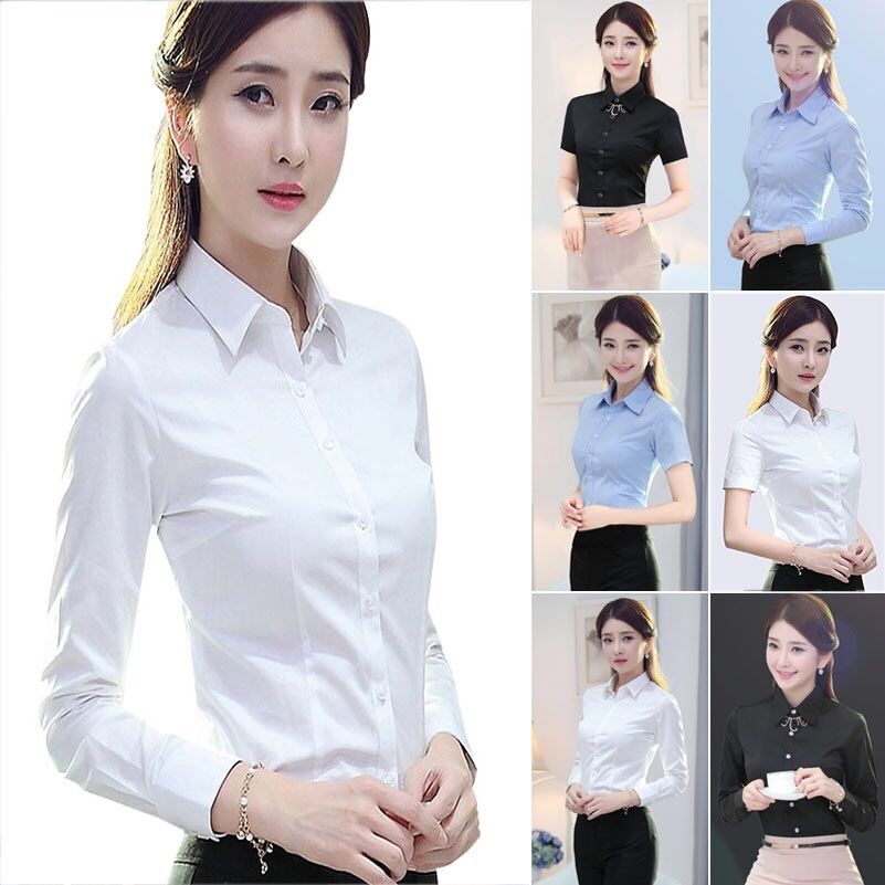 White shirt long sleeve women's Korean Chiffon slim work clothes women's white shirt summer new formal dress